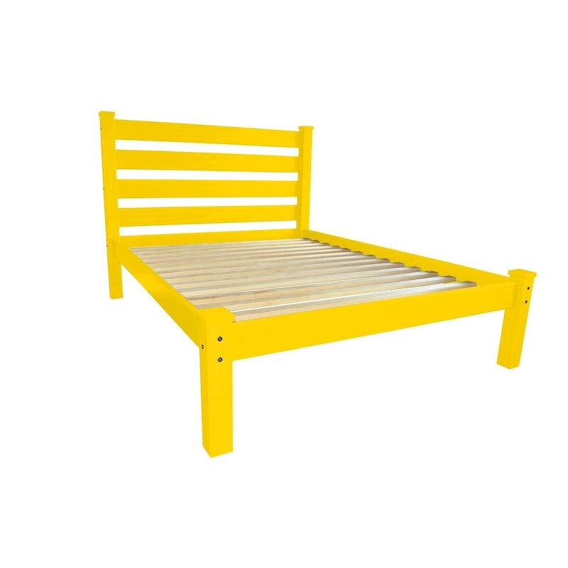 Letto a piattaforma matrimoniale in pino massello