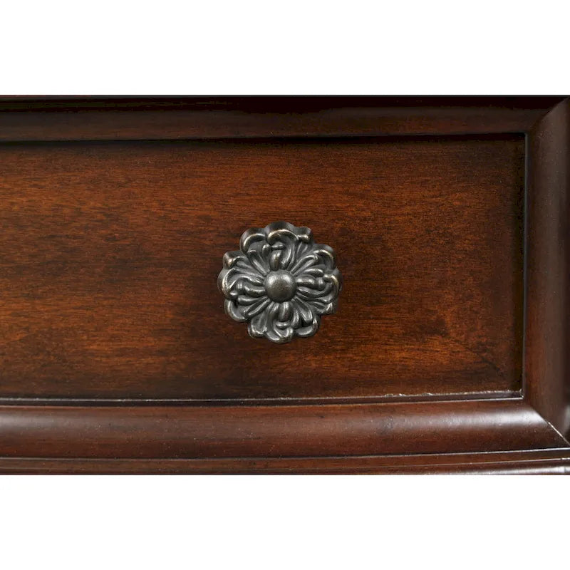 Cassettone classico tradizionale con piano in marmo e maniglie in bronzo