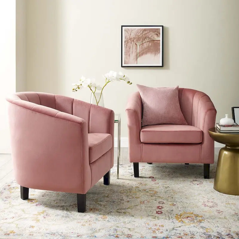 Poltrona Silver Orchid Streitmann in Velluto Trapuntato a Canali (Set di 2)