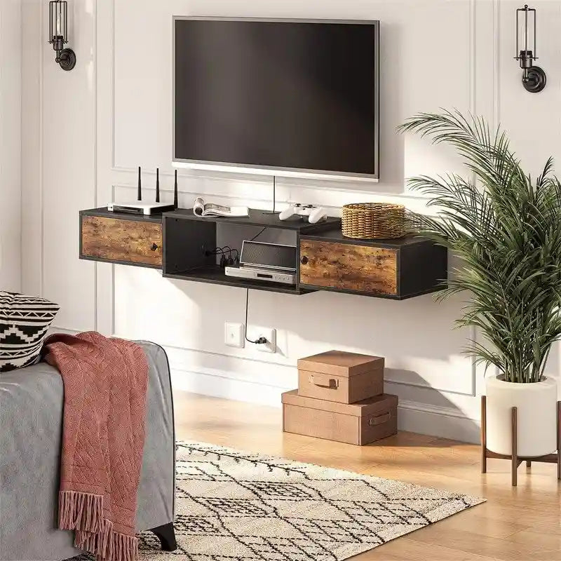 Mensola console multimediale moderna a parete - 11P x 55L x 7,9A
