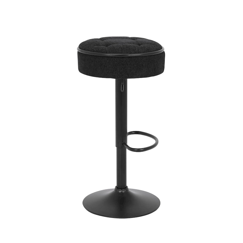Set di 2 sgabelli da bar rotondi con contenitore, sgabelli da bar regolabili in altezza in similpelle, sgabello girevole a 360° ad altezza bancone