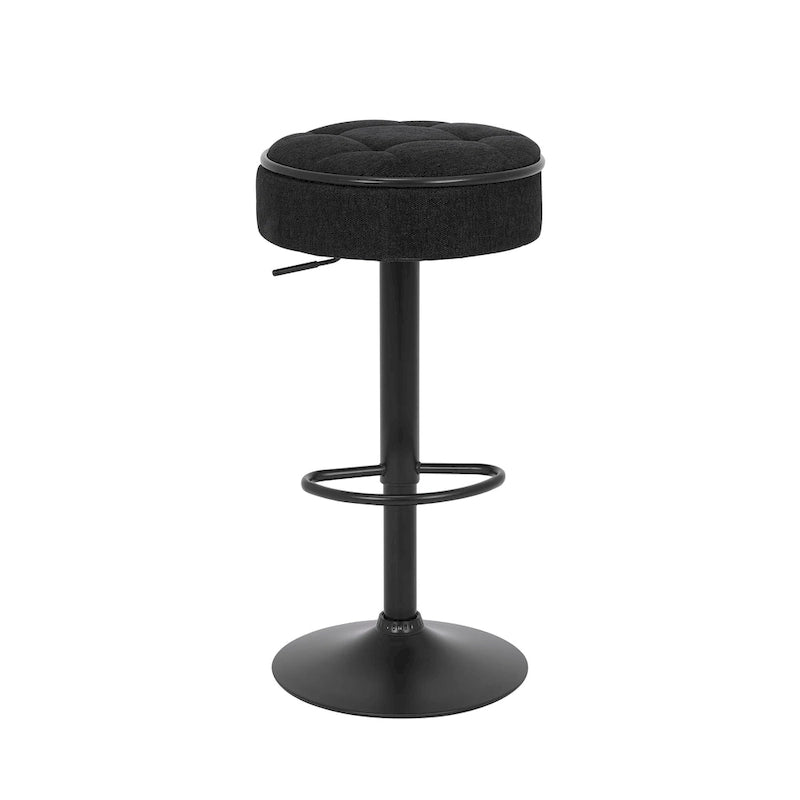 Set di 2 sgabelli da bar rotondi con contenitore, sgabelli da bar regolabili in altezza in similpelle, sgabello girevole a 360° ad altezza bancone