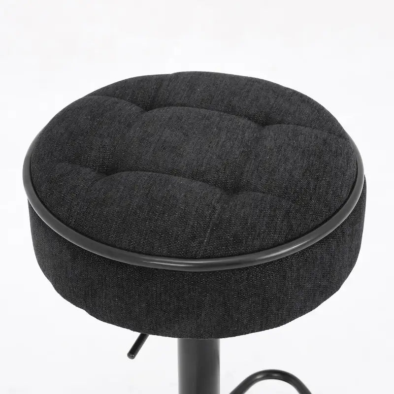 Set di 2 sgabelli da bar rotondi con contenitore, sgabelli da bar regolabili in altezza in similpelle, sgabello girevole a 360° ad altezza bancone