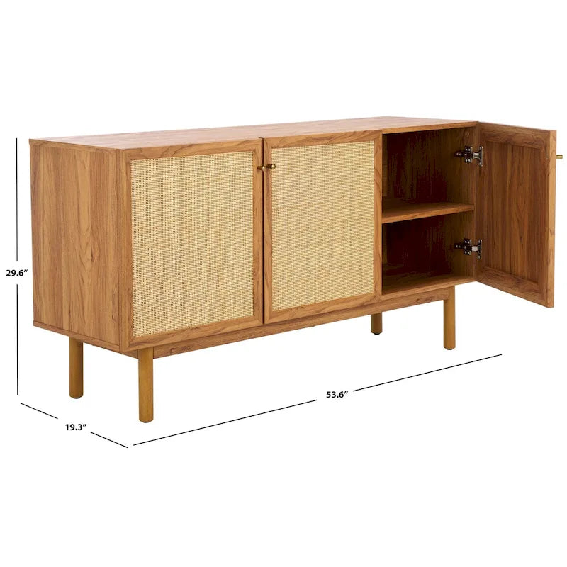 Credenza Media 3 Ante in Rattan - 54Lx19Px30H