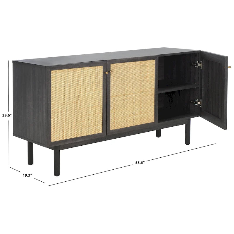 Credenza Media 3 Ante in Rattan - 54Lx19Px30H