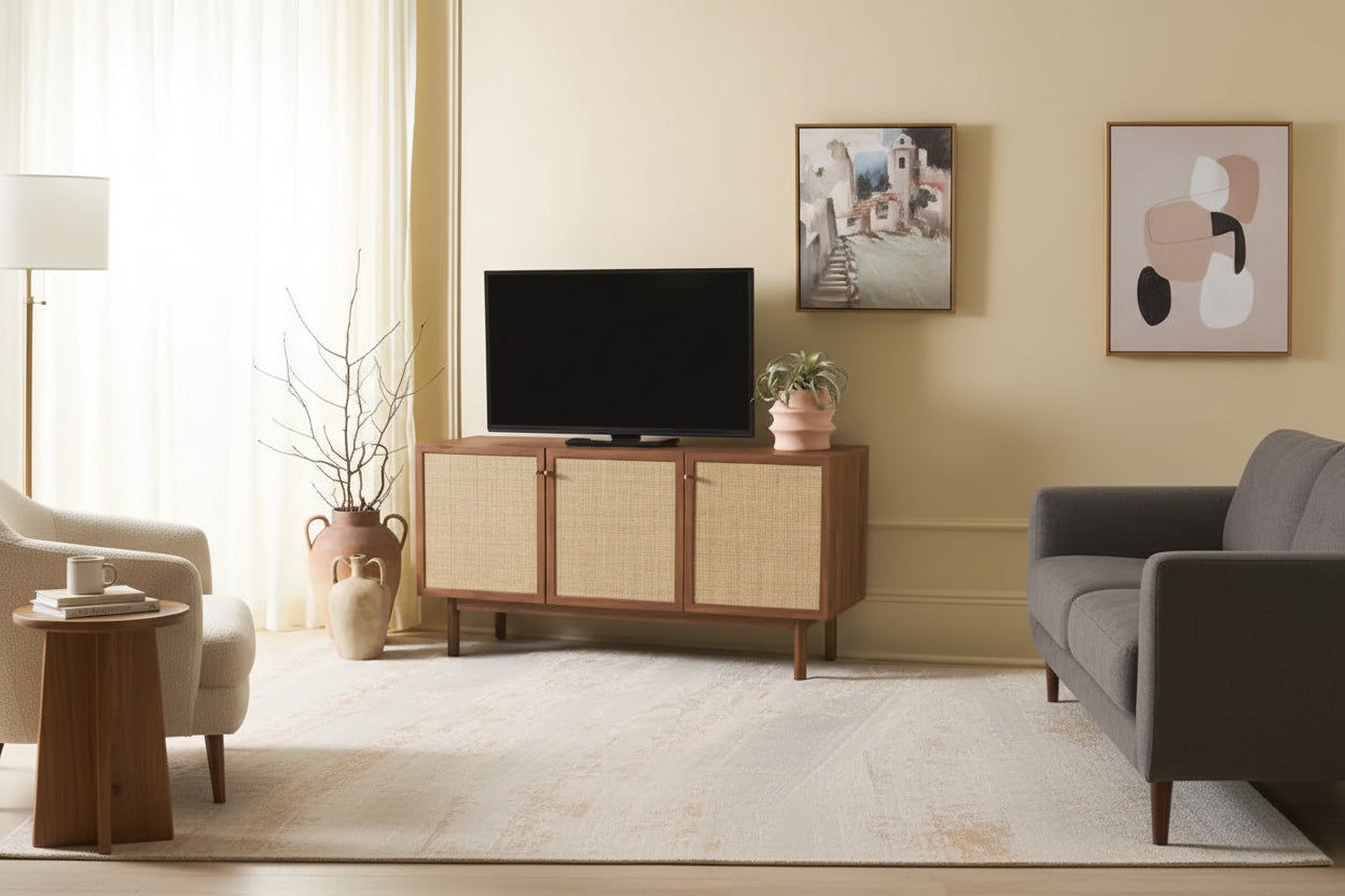 SAFAVIEH Home Aino 3 Door Sideboard/Media Stand - 54Wx19Dx30H