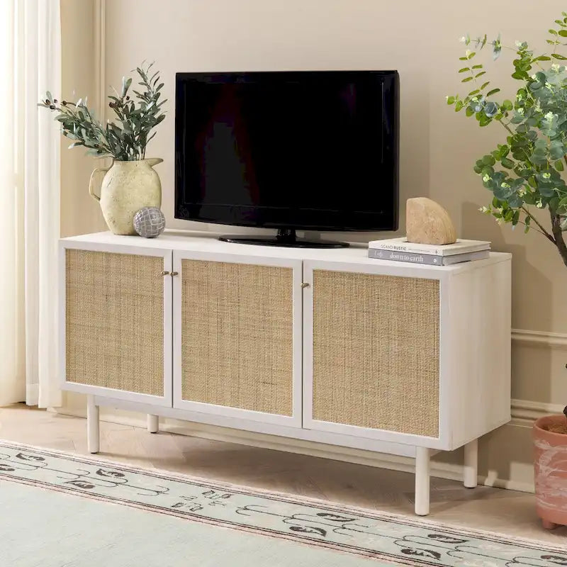 Credenza Media 3 Ante in Rattan - 54Lx19Px30H