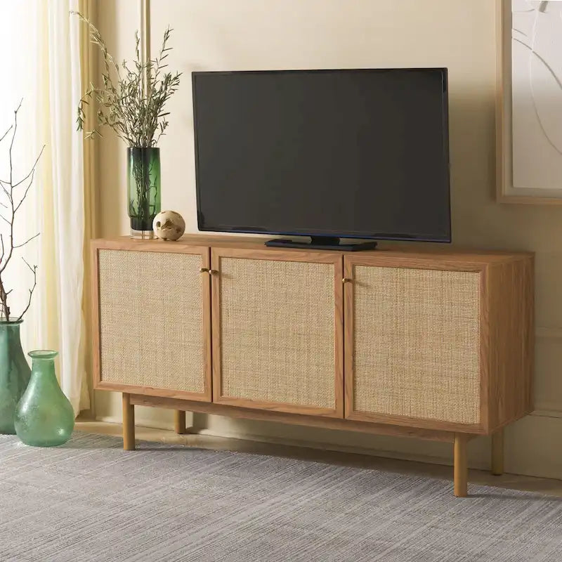 Credenza Media 3 Ante in Rattan - 54Lx19Px30H
