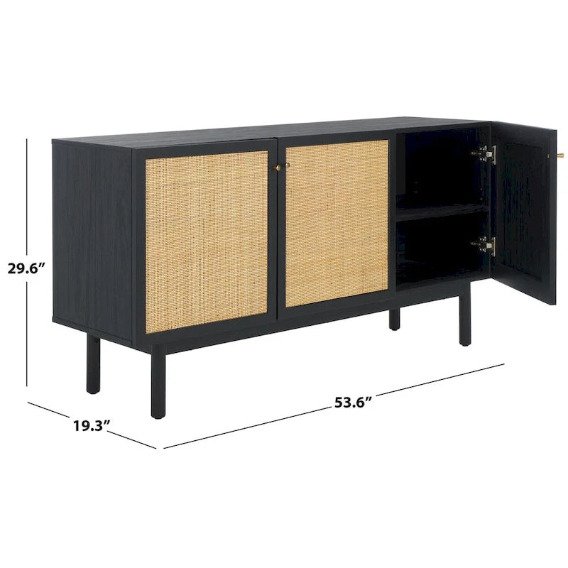 Credenza Media 3 Ante in Rattan - 54Lx19Px30H